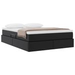 Casa si Gradina - Mobilier - Paturi si accesorii - Paturi - Pat cu saltea si spatiu de depozitare Negru 140 x 190 cm - Infinity.ro