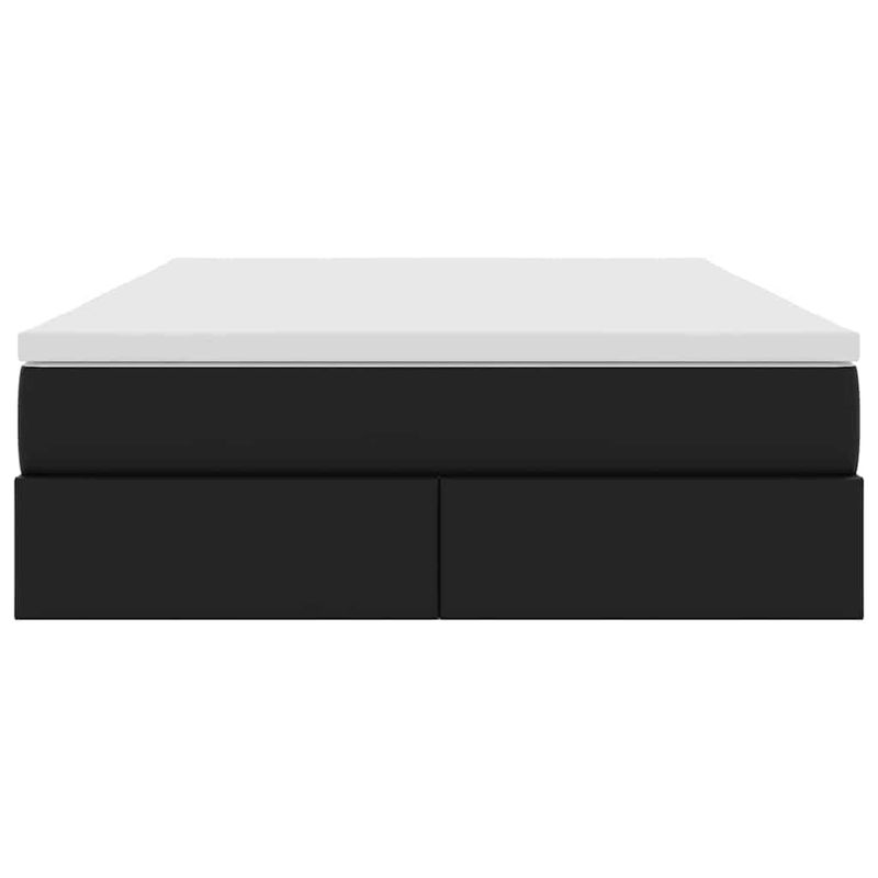 Casa si Gradina - Mobilier - Paturi si accesorii - Paturi - Pat cu saltea si spatiu de depozitare Negru 140 x 190 cm - Infinity.ro