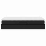 Casa si Gradina - Mobilier - Paturi si accesorii - Paturi - Pat cu saltea si spatiu de depozitare Negru 140 x 190 cm - Infinity.ro