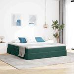 Casa si Gradina - Mobilier - Paturi si accesorii - Paturi - Pat cu saltea si spatiu de depozitare Verde inchis 160 x 200 cm - Infinity.ro