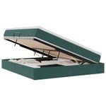 Casa si Gradina - Mobilier - Paturi si accesorii - Paturi - Pat cu saltea si spatiu de depozitare Verde inchis 160 x 200 cm - Infinity.ro