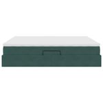 Casa si Gradina - Mobilier - Paturi si accesorii - Paturi - Pat cu saltea si spatiu de depozitare Verde inchis 160 x 200 cm - Infinity.ro