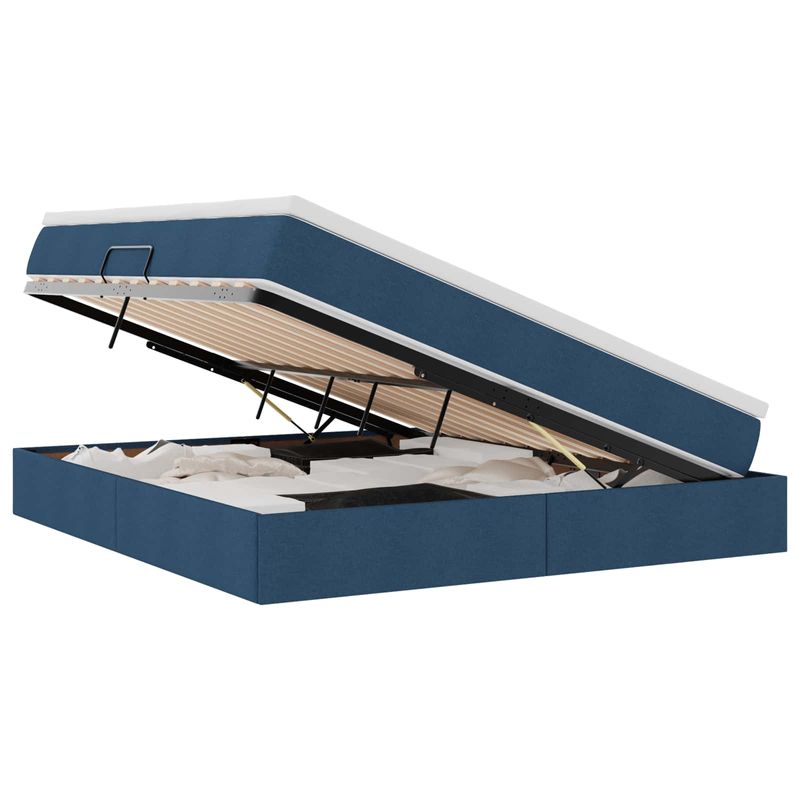 Casa si Gradina - Mobilier - Paturi si accesorii - Paturi - Pat cu saltea si spatiu de depozitare albastru 160 x 200 cm - Infinity.ro