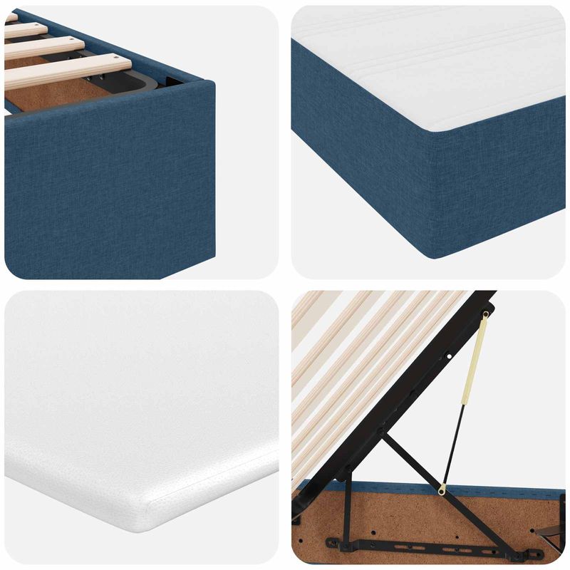 Casa si Gradina - Mobilier - Paturi si accesorii - Paturi - Pat cu saltea si spatiu de depozitare albastru 160 x 200 cm - Infinity.ro