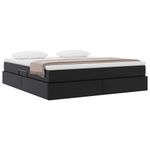 Casa si Gradina - Mobilier - Paturi si accesorii - Paturi - Pat cu saltea si spatiu de depozitare Negru 160 x 200 cm - Infinity.ro