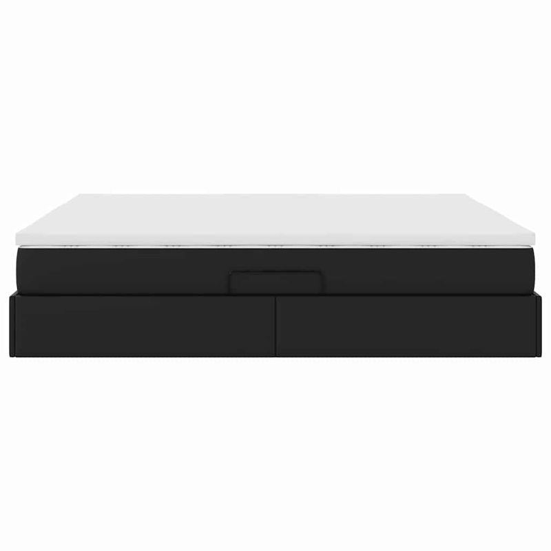 Casa si Gradina - Mobilier - Paturi si accesorii - Paturi - Pat cu saltea si spatiu de depozitare Negru 160 x 200 cm - Infinity.ro