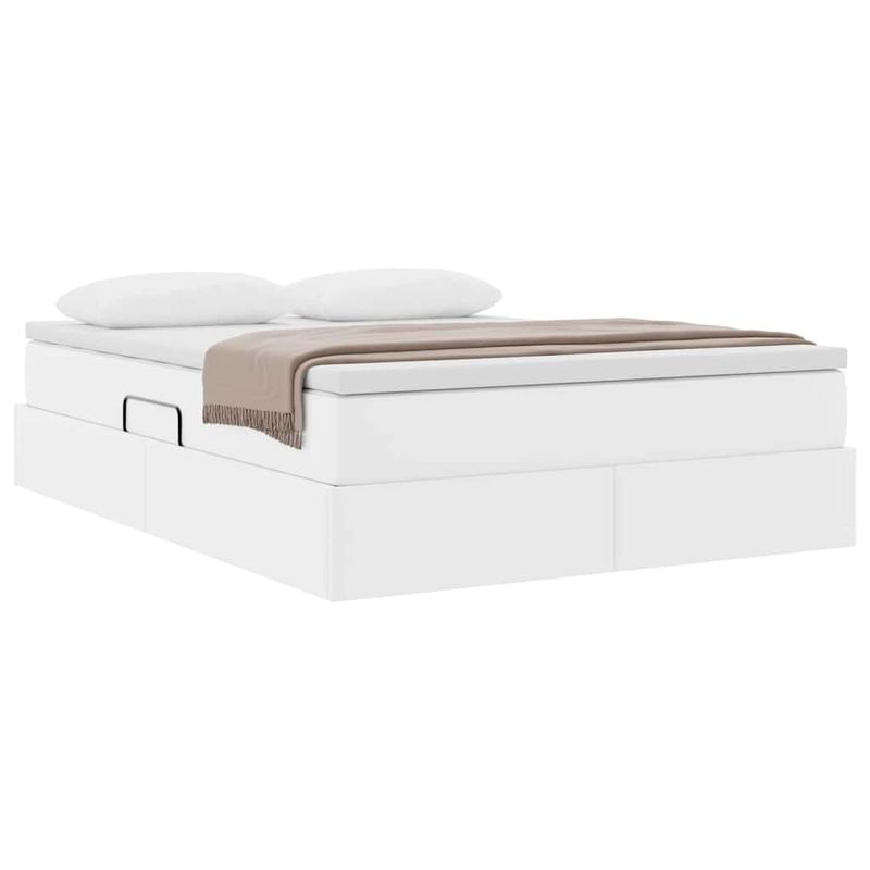 Casa si Gradina - Mobilier - Paturi si accesorii - Paturi - Pat cu saltea si spatiu de depozitare Alb 140 x 190 cm - Infinity.ro