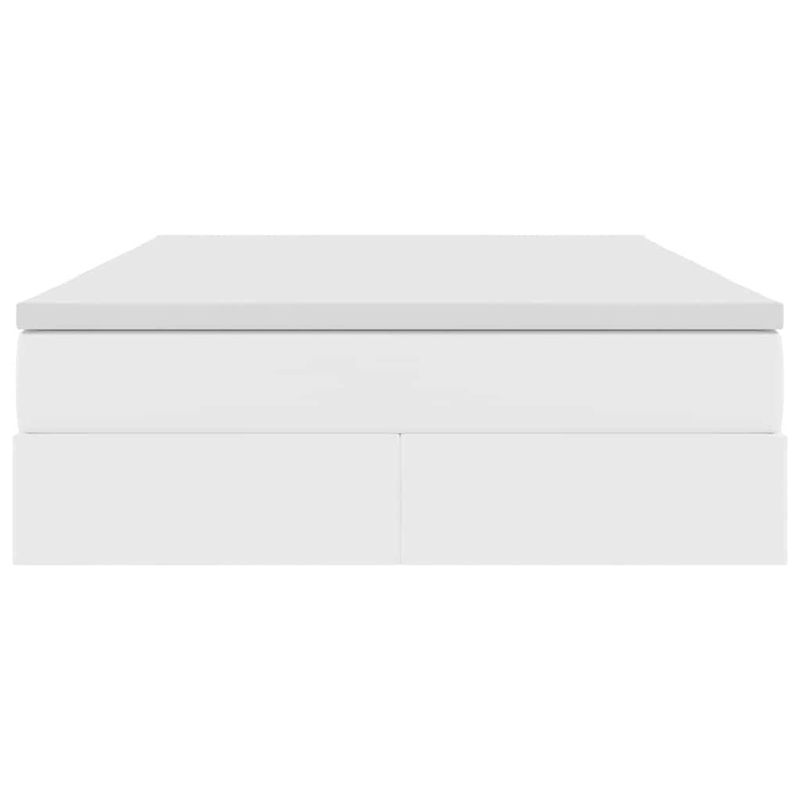 Casa si Gradina - Mobilier - Paturi si accesorii - Paturi - Pat cu saltea si spatiu de depozitare Alb 140 x 190 cm - Infinity.ro