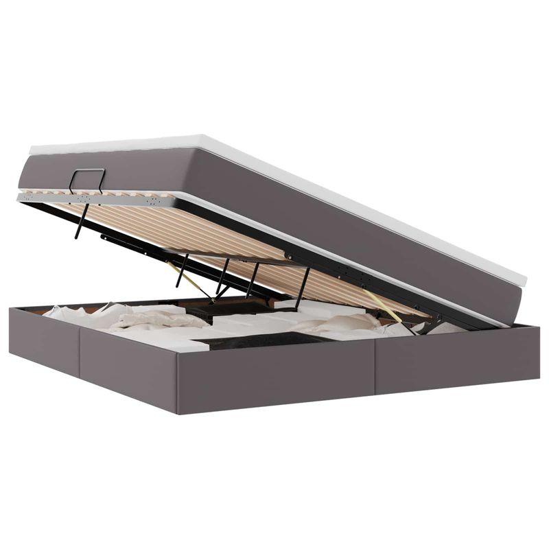 Casa si Gradina - Mobilier - Paturi si accesorii - Paturi - Pat cu saltea si spatiu de depozitare Gri 180 x 200 cm - Infinity.ro