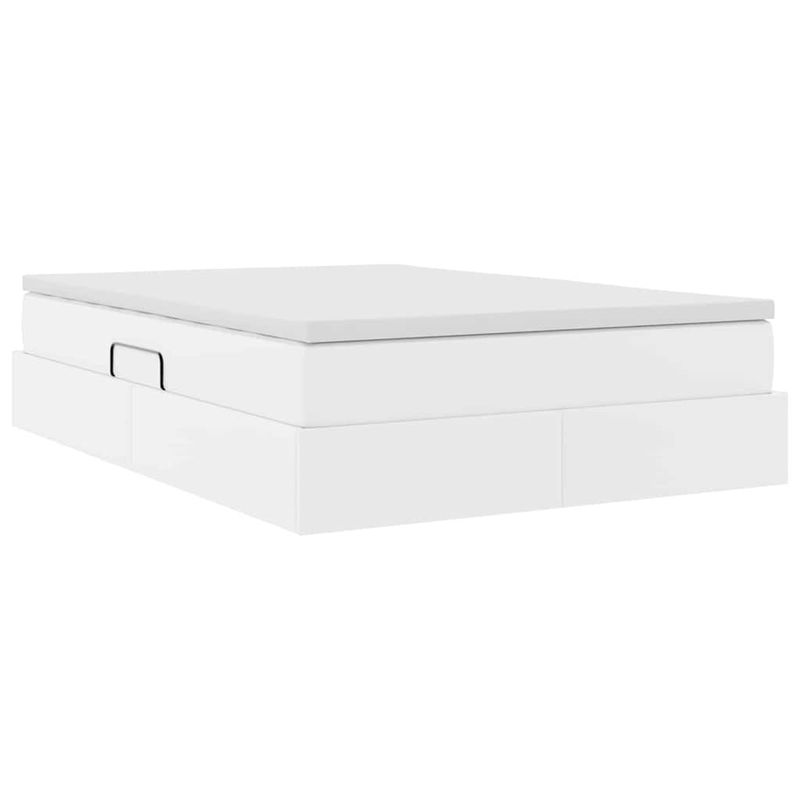 Casa si Gradina - Mobilier - Paturi si accesorii - Paturi - Pat cu saltea si spatiu de depozitare Alb 140 x 190 cm - Infinity.ro
