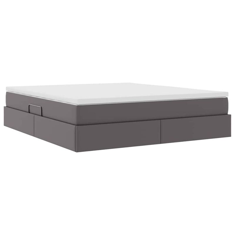 Casa si Gradina - Mobilier - Paturi si accesorii - Paturi - Pat cu saltea si spatiu de depozitare Gri 180 x 200 cm - Infinity.ro