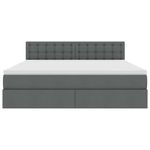 Casa si Gradina - Mobilier - Paturi si accesorii - Paturi - Pat cu saltea si spatiu de depozitare Gri inchis 180 x 200 cm - Infinity.ro