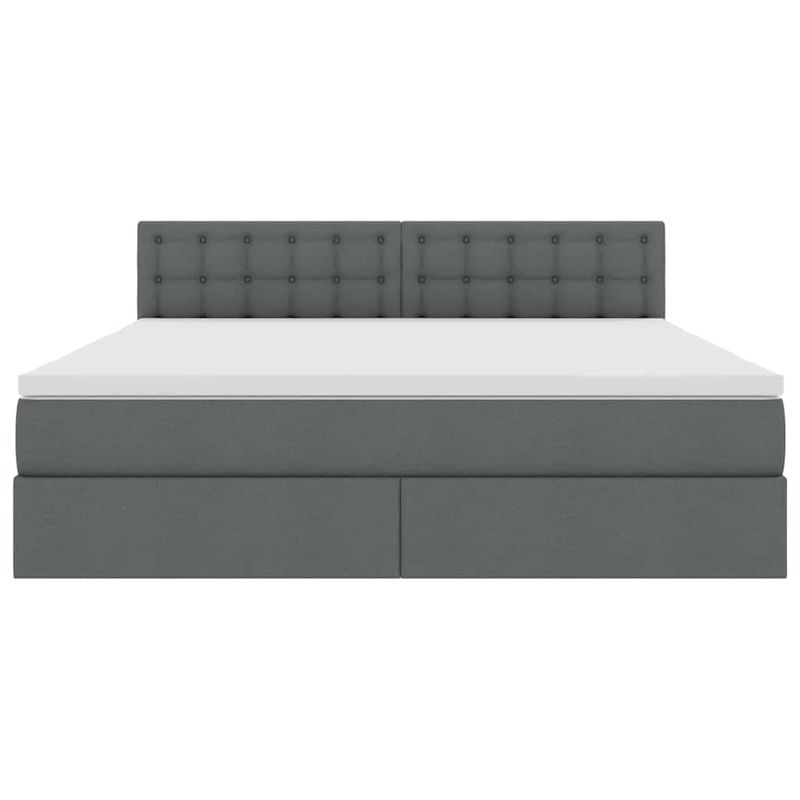 Casa si Gradina - Mobilier - Paturi si accesorii - Paturi - Pat cu saltea si spatiu de depozitare Gri inchis 180 x 200 cm - Infinity.ro