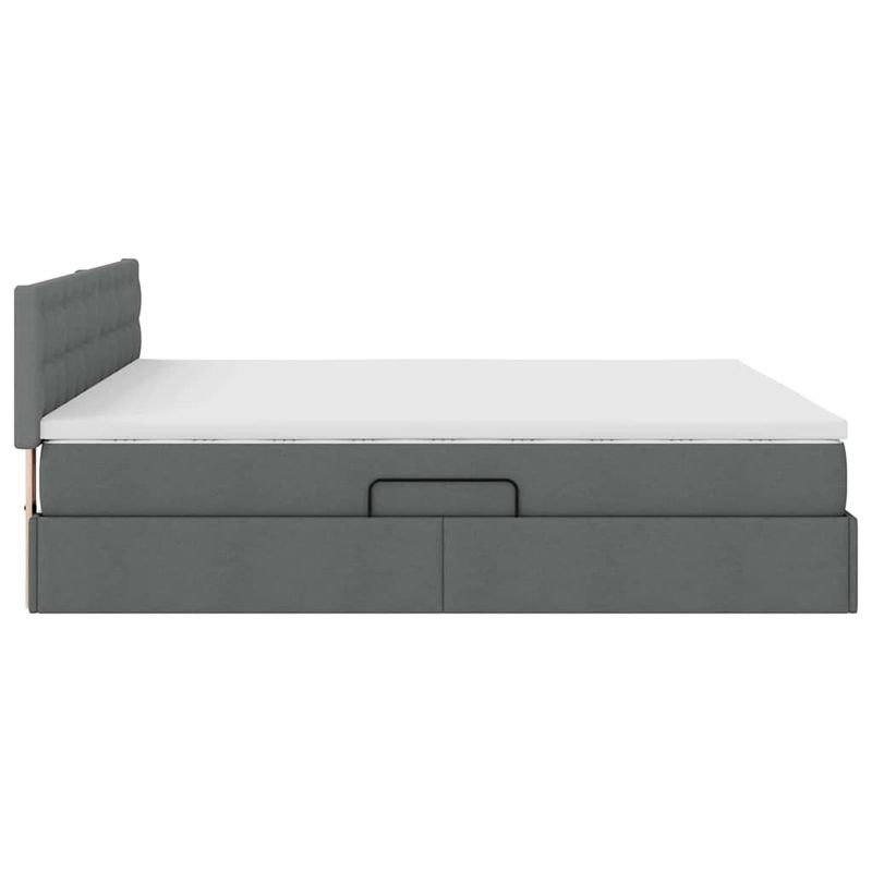 Casa si Gradina - Mobilier - Paturi si accesorii - Paturi - Pat cu saltea si spatiu de depozitare Gri inchis 180 x 200 cm - Infinity.ro