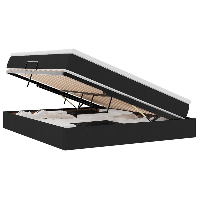 Casa si Gradina - Mobilier - Paturi si accesorii - Paturi - Pat cu saltea si spatiu de depozitare Negru 180 x 200 cm - Infinity.ro