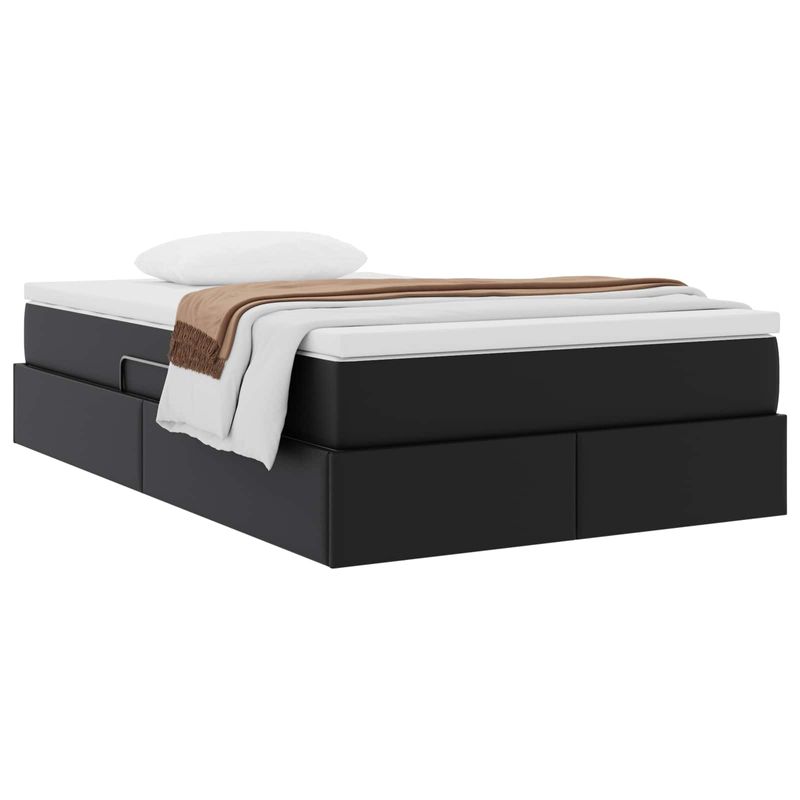 Casa si Gradina - Mobilier - Paturi si accesorii - Paturi - Pat cu saltea si spatiu de depozitare Negru 120 x 190 cm - Infinity.ro