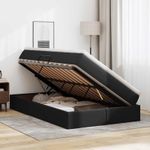 Casa si Gradina - Mobilier - Paturi si accesorii - Paturi - Pat cu saltea si spatiu de depozitare Negru 120 x 190 cm - Infinity.ro