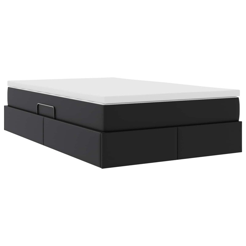 Casa si Gradina - Mobilier - Paturi si accesorii - Paturi - Pat cu saltea si spatiu de depozitare Negru 120 x 190 cm - Infinity.ro