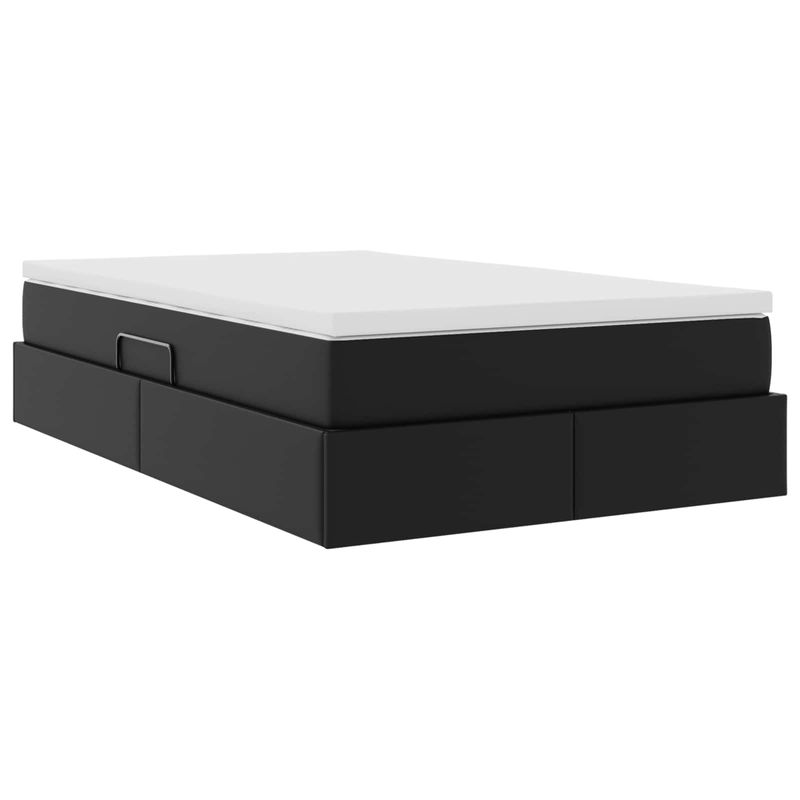 Casa si Gradina - Mobilier - Paturi si accesorii - Paturi - Pat cu saltea si spatiu de depozitare Negru 120 x 190 cm - Infinity.ro