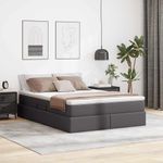 Casa si Gradina - Mobilier - Paturi si accesorii - Paturi - Pat cu saltea si spatiu de depozitare Gri 140 x 190 cm - Infinity.ro