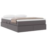 Casa si Gradina - Mobilier - Paturi si accesorii - Paturi - Pat cu saltea si spatiu de depozitare Gri 140 x 190 cm - Infinity.ro