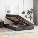 Casa si Gradina - Mobilier - Paturi si accesorii - Paturi - Pat cu saltea si spatiu de depozitare Gri 140 x 190 cm - Infinity.ro
