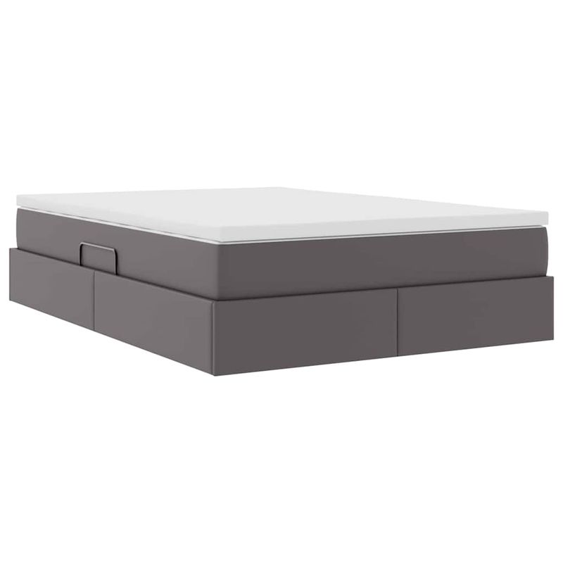 Casa si Gradina - Mobilier - Paturi si accesorii - Paturi - Pat cu saltea si spatiu de depozitare Gri 140 x 190 cm - Infinity.ro