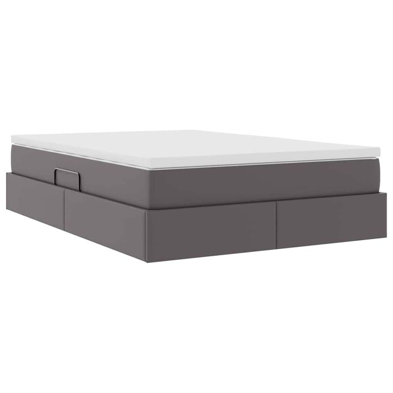 Casa si Gradina - Mobilier - Paturi si accesorii - Paturi - Pat cu saltea si spatiu de depozitare Gri 140 x 190 cm - Infinity.ro