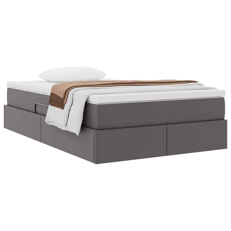 Casa si Gradina - Mobilier - Paturi si accesorii - Paturi - Pat cu saltea si spatiu de depozitare Gri 120 x 200 cm - Infinity.ro