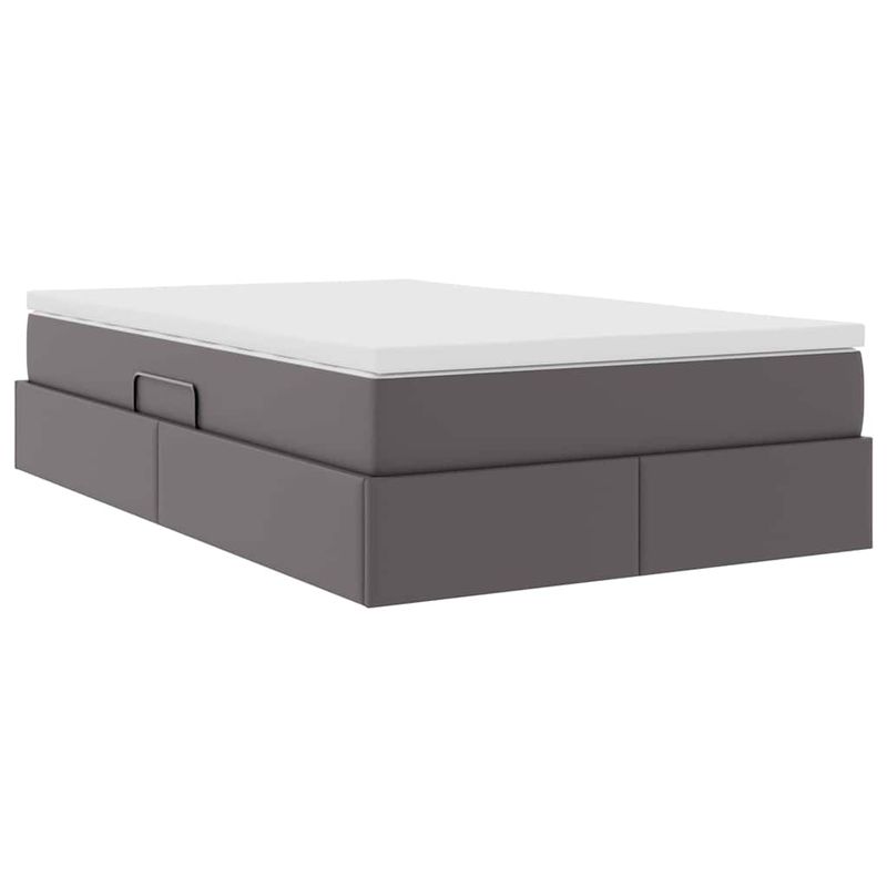 Casa si Gradina - Mobilier - Paturi si accesorii - Paturi - Pat cu saltea si spatiu de depozitare Gri 120 x 200 cm - Infinity.ro
