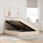 Casa si Gradina - Mobilier - Paturi si accesorii - Paturi - Pat cu saltea si spatiu de depozitare Crem 140 x 200 cm - Infinity.ro