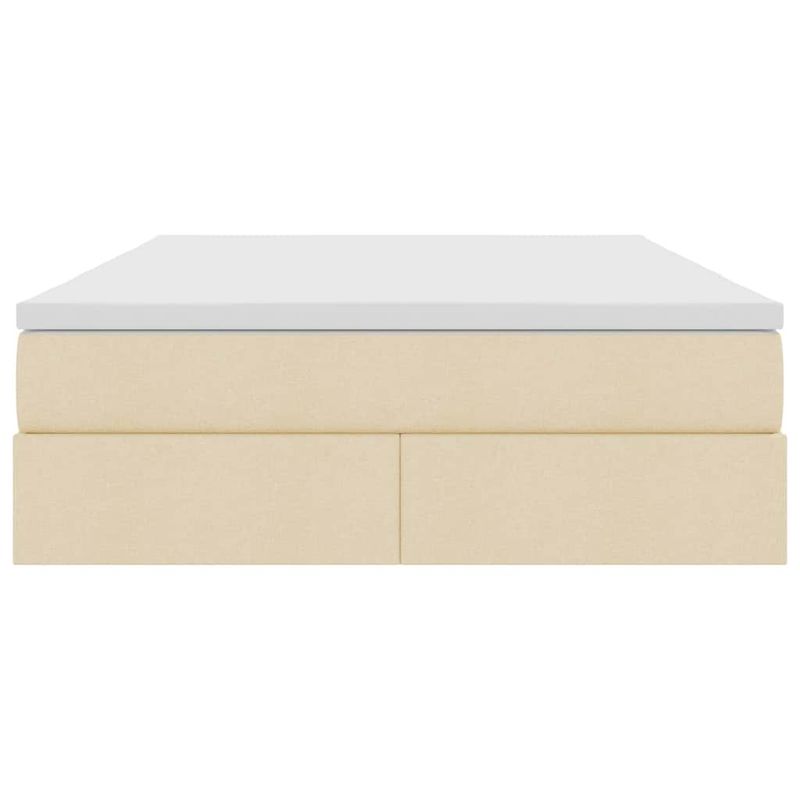 Casa si Gradina - Mobilier - Paturi si accesorii - Paturi - Pat cu saltea si spatiu de depozitare Crem 140 x 200 cm - Infinity.ro
