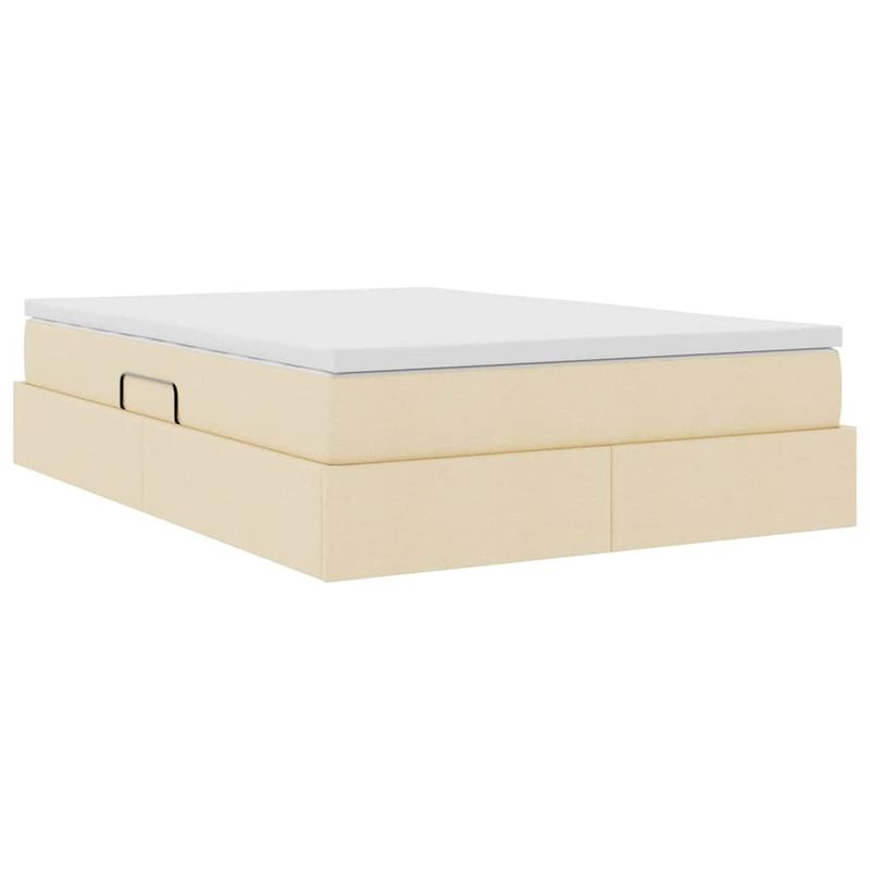 Casa si Gradina - Mobilier - Paturi si accesorii - Paturi - Pat cu saltea si spatiu de depozitare Crem 140 x 200 cm - Infinity.ro