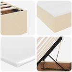 Casa si Gradina - Mobilier - Paturi si accesorii - Paturi - Pat cu saltea si spatiu de depozitare Crem 140 x 200 cm - Infinity.ro