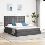 Casa si Gradina - Mobilier - Paturi si accesorii - Paturi - Pat cu storage Gri inchis 180 x 200 cm Piele artificiala - Infinity.ro