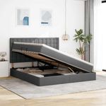 Casa si Gradina - Mobilier - Paturi si accesorii - Paturi - Pat cu storage Gri inchis 180 x 200 cm Piele artificiala - Infinity.ro