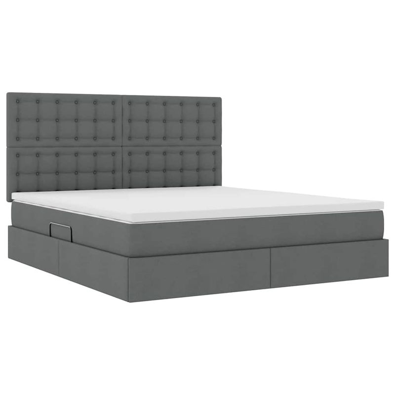 Casa si Gradina - Mobilier - Paturi si accesorii - Paturi - Pat cu storage Gri inchis 180 x 200 cm Piele artificiala - Infinity.ro