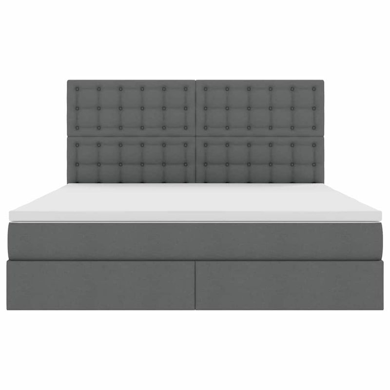Casa si Gradina - Mobilier - Paturi si accesorii - Paturi - Pat cu storage Gri inchis 180 x 200 cm Piele artificiala - Infinity.ro