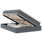 Casa si Gradina - Mobilier - Paturi si accesorii - Paturi - Pat cu saltea si spatiu de depozitare Gri inchis 140 x 200 cm - Infinity.ro