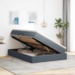Casa si Gradina - Mobilier - Paturi si accesorii - Paturi - Pat cu saltea si spatiu de depozitare Gri inchis 140 x 200 cm - Infinity.ro