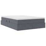Casa si Gradina - Mobilier - Paturi si accesorii - Paturi - Pat cu saltea si spatiu de depozitare Gri inchis 140 x 200 cm - Infinity.ro