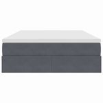 Casa si Gradina - Mobilier - Paturi si accesorii - Paturi - Pat cu saltea si spatiu de depozitare Gri inchis 140 x 200 cm - Infinity.ro