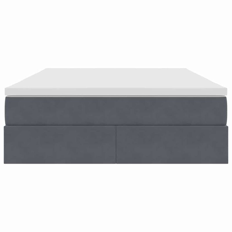 Casa si Gradina - Mobilier - Paturi si accesorii - Paturi - Pat cu saltea si spatiu de depozitare Gri inchis 140 x 200 cm - Infinity.ro