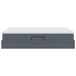 Casa si Gradina - Mobilier - Paturi si accesorii - Paturi - Pat cu saltea si spatiu de depozitare Gri inchis 140 x 200 cm - Infinity.ro