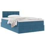Casa si Gradina - Mobilier - Paturi si accesorii - Paturi - Pat cu storage cu saltea Albastru inchis 120 x 200 cm Catifea - Infinity.ro