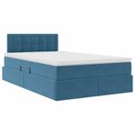 Casa si Gradina - Mobilier - Paturi si accesorii - Paturi - Pat cu storage cu saltea Albastru inchis 120 x 200 cm Catifea - Infinity.ro