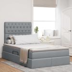 Casa si Gradina - Mobilier - Paturi si accesorii - Paturi - Pat cu storage Gri deschis 120 x 190 cm Piele artificiala - Infinity.ro