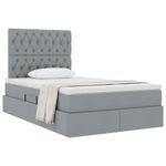Casa si Gradina - Mobilier - Paturi si accesorii - Paturi - Pat cu storage Gri deschis 120 x 190 cm Piele artificiala - Infinity.ro
