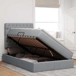 Casa si Gradina - Mobilier - Paturi si accesorii - Paturi - Pat cu storage Gri deschis 120 x 190 cm Piele artificiala - Infinity.ro