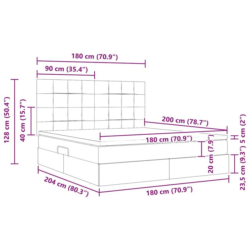 Casa si Gradina - Mobilier - Paturi si accesorii - Paturi - Pat cu storage cu saltea Negru 180 x 200 cm Piele artificiala - Infinity.ro
